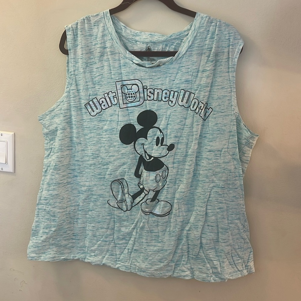NWT Walt Disney World Mickey Mouse Heather Blue Muscle Tank Top Size 2X